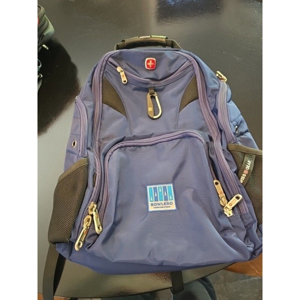 SwissGear ScanSmart Laptop Backpack Navy Blue Black Travel Bag Tech Daypack TSA